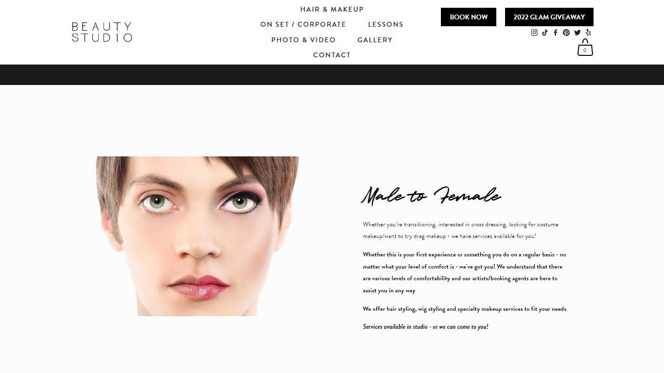 MALE TO FEMALE SERVICES - BEAUTY STUDIO INC