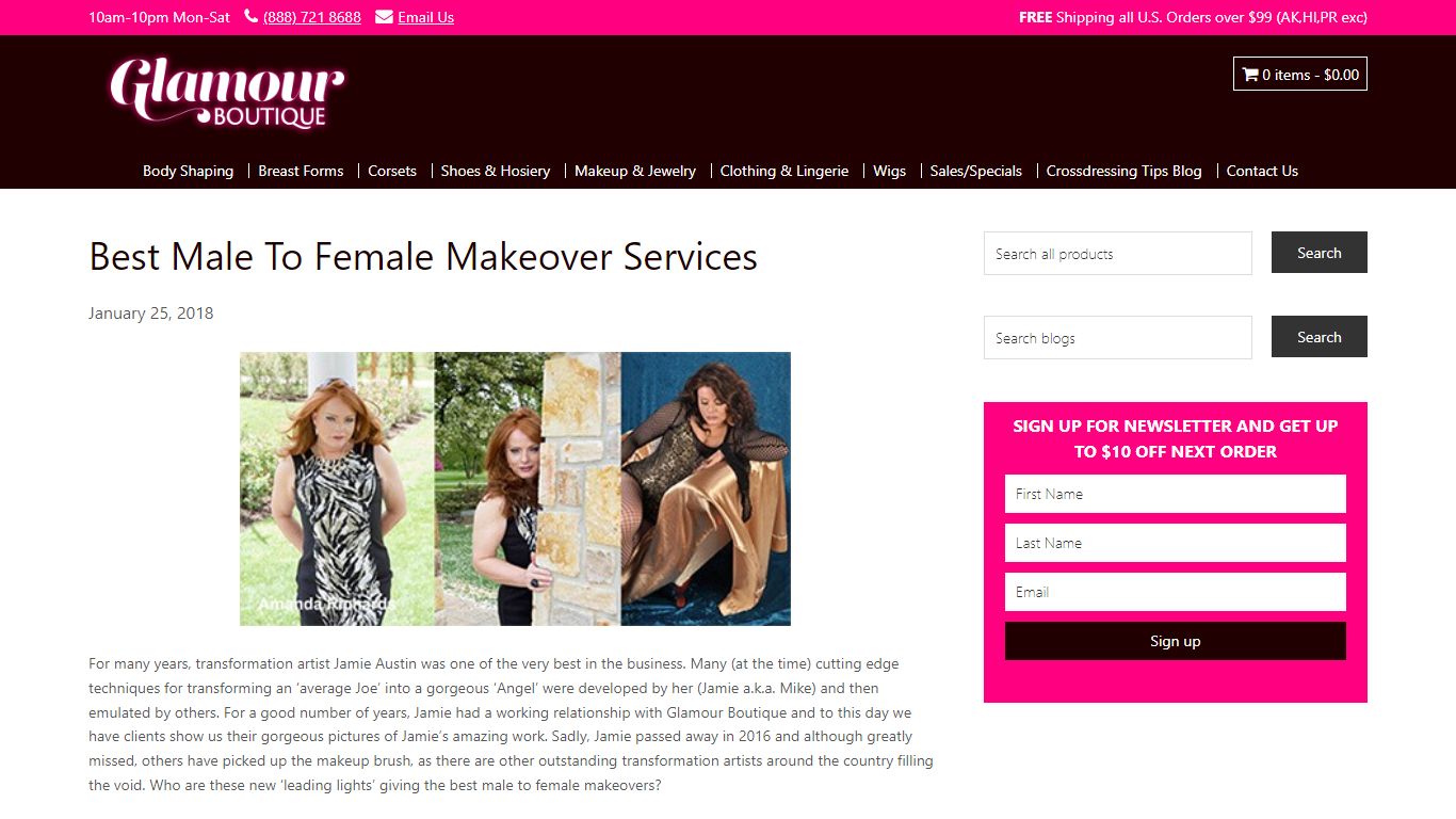 Best Male To Female Makeover Services - Glamour Boutique