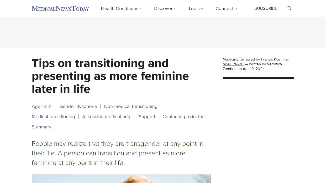 Male to female transition later in life: Tips and more - Medical News Today